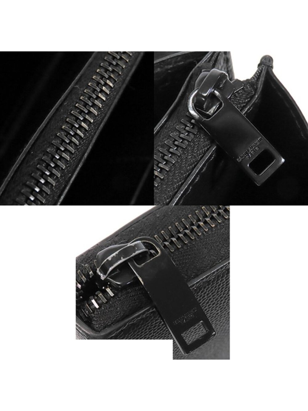 Saint Laurent Wallet Black Leather Zip Around Cassandra - Picture 8 of 9